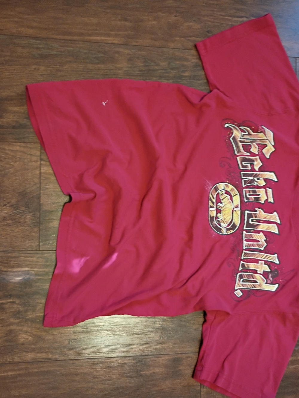 Vintage 1990s Cropped Ecko Unlimited Red Graphic Short Sleeve Tee